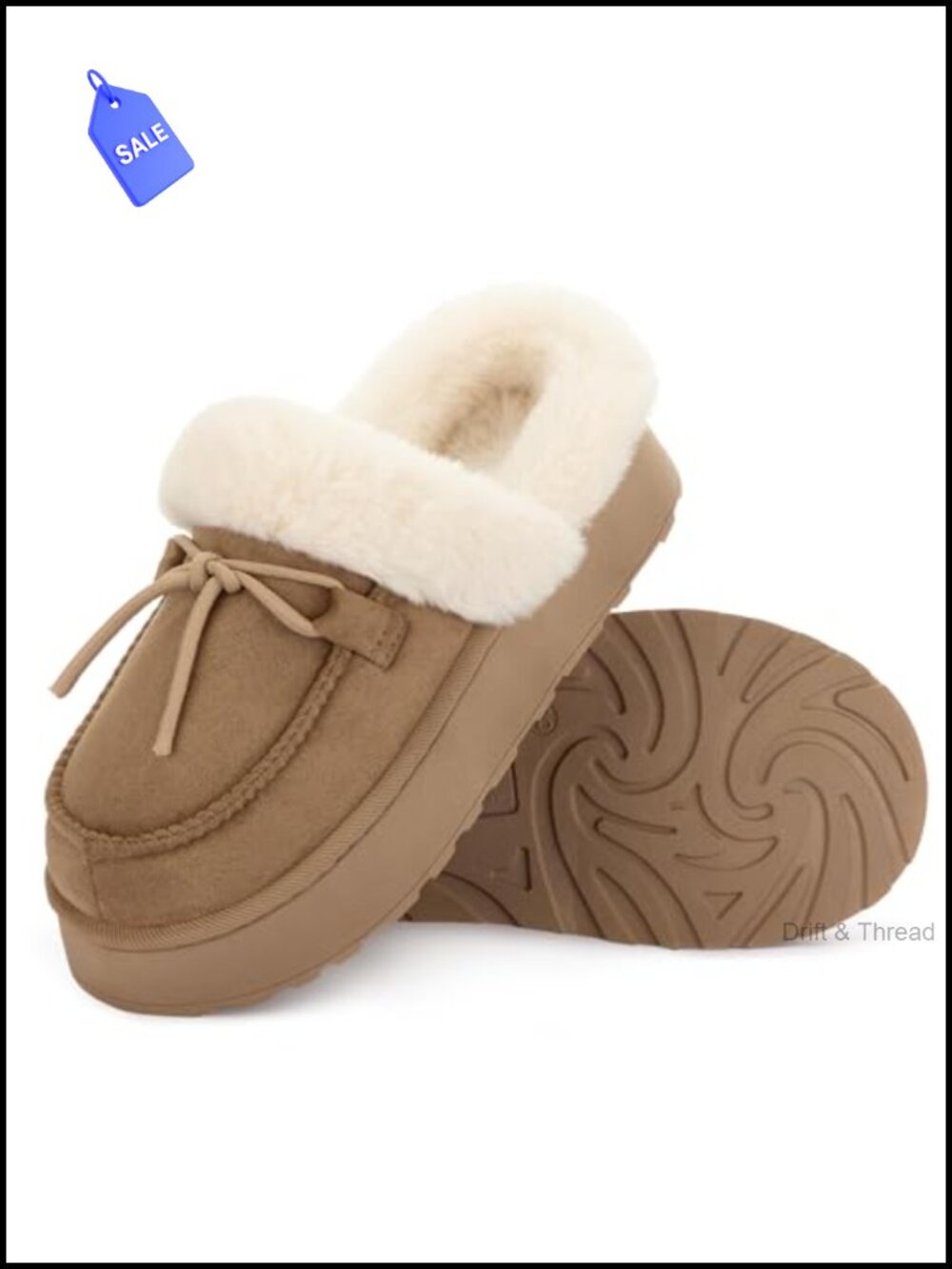 Women's Microsuede Memory Foam Platform Moc Toe Slippers